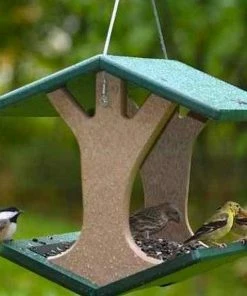 Birds Choice Recycled Hanging Fly-Thru Feeder Recycled Birdhouses