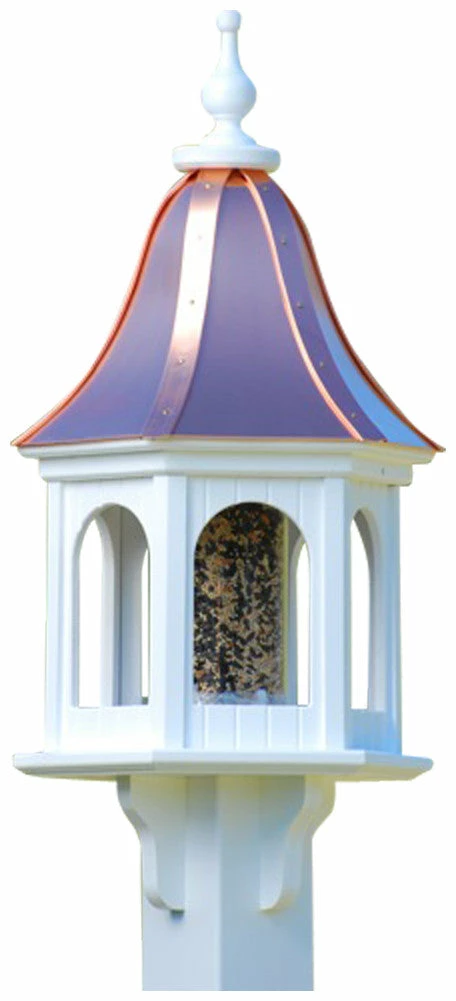 The Birdhouse Chick Copper Roof Bird Feeder Curved Slope - 28x12 Copper Roof Bird Feeders