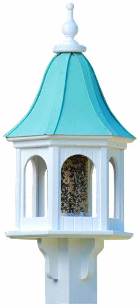 The Birdhouse Chick Copper Roof Bird Feeder Curved Slope - 28x12 Copper Roof Bird Feeders