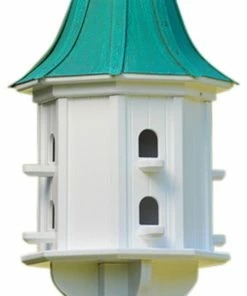 The Birdhouse Chick Copper Roof Birdhouses Copper Roof Dovecote Birdhouse 36x14 Ribbon Detail- 8 Perches