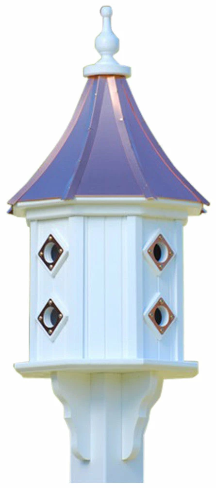 The Birdhouse Chick Copper Roof Birdhouses Copper Roof Dovecote Birdhouse 36x14 Slope - 8 Portals