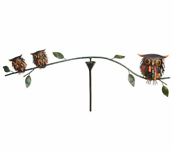 The Birdhouse Chick Spiky Owls Balancer Garden Stakes & Whirligigs