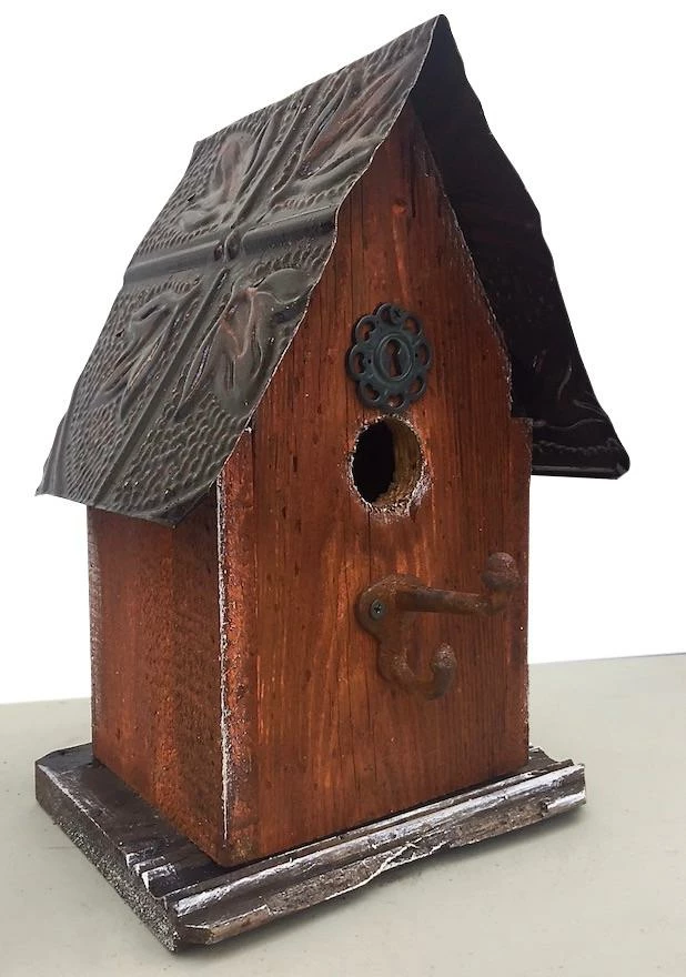 The Birdhouse Chick Barn Wood & Tin Rustic Birdhouses Church Birdhouses, Vintage-Rustic