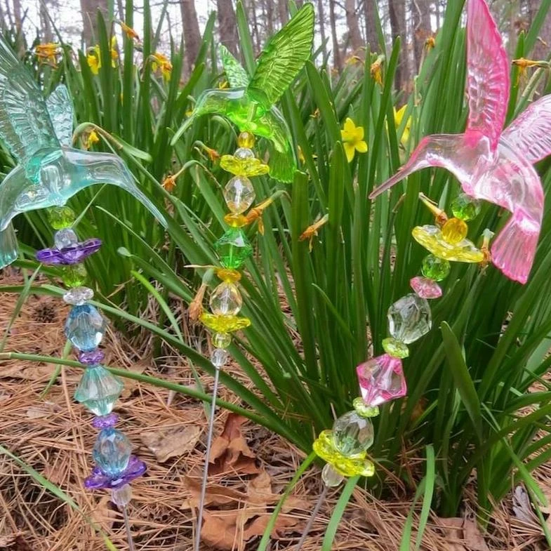Oak Street Garden Stakes & Whirligigs Bedazzled Hummingbird Garden Stakes