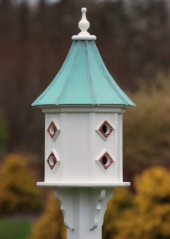 The Birdhouse Chick Copper Roof Birdhouses Copper Roof Dovecote Birdhouse 36x14 Slope - 8 Portals