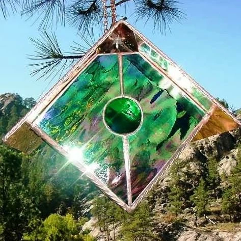 Black Hills Glass Works Unique Birdhouses Copper-Stained Glass Birdhouse