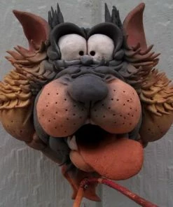 Doug Fey Zany Cat-7 Ceramic Birdhouse Dog & Cat Ceramic Birdhouse