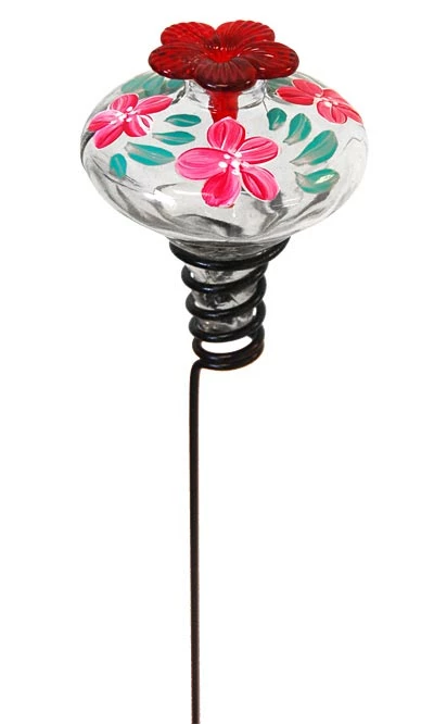 Parasol Hand Painted Glass Hummingbird Feeder Hummingbird Feeders