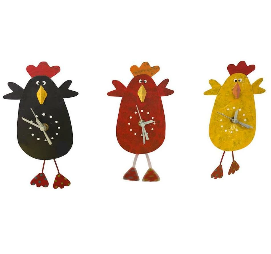 Oxidos Happy Chicken Clock Plaques, Stepping Stones & Wall Decor