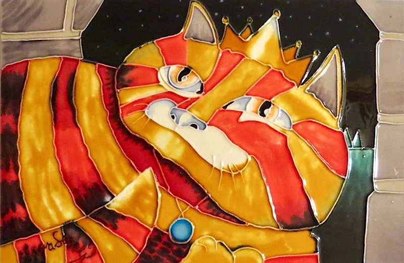 TileCraft Ceramic Art Tile-King Fat Cat 8x12