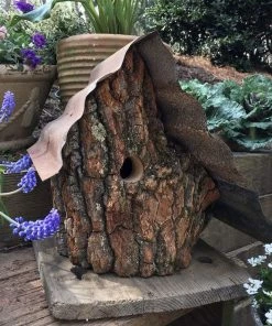 The Birdhouse Chick Church Birdhouses, Vintage-Rustic Rustic Log Front Birdhouses- 2 Sizes