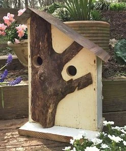 The Birdhouse Chick Church Birdhouses, Vintage-Rustic Rustic Log Front Birdhouses- 2 Sizes