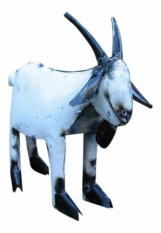 The Birdhouse Chick Statuary & Sculpture Billy Goat Recycled Yard Art