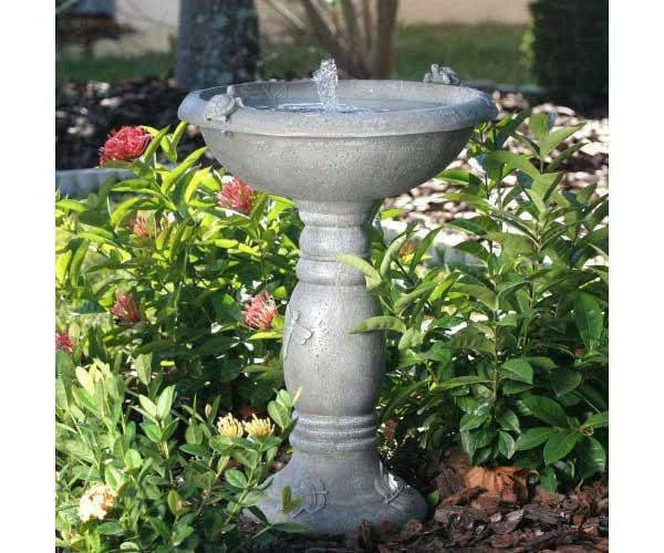 Smart Solar Staked & Pedestal Bird Baths Country Gardens Tall Solar Fountain Birdbath
