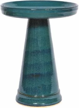 Burley Clay Staked & Pedestal Bird Baths Simple Elegance Pedestal Bird Bath- 5 Colors