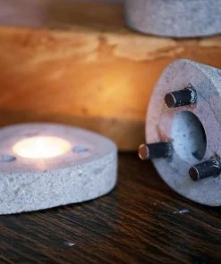 Garden Age Supply Stone Shade Candle Holder Set/2 Home & Garden Accents