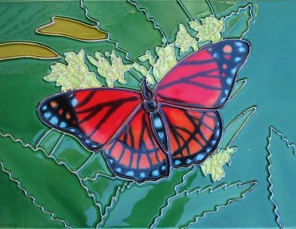 TileCraft Ceramic Art Tile-Butterfly 8x12 Plaques, Stepping Stones & Wall Decor