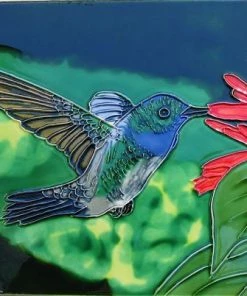 TileCraft Ceramic Art Tile-Hummingbird 8x10
