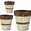 Studio M Wood Plank Vinyl Planters-Set/3 Planters, Urns & Pots
