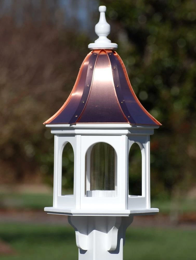 The Birdhouse Chick Copper Roof Bird Feeder Curved Slope - 28x12 Copper Roof Bird Feeders