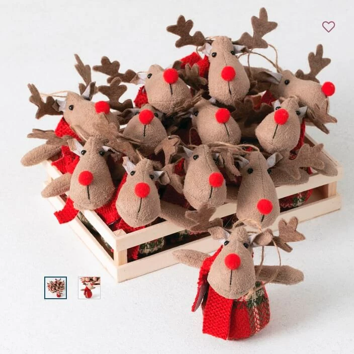 Sullivans Holiday 12 Reindeer Ornaments In Wood Crate