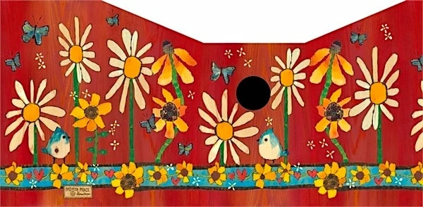Studio M Unique Birdhouses Daisies And Sunflowers Vinyl Birdhouse