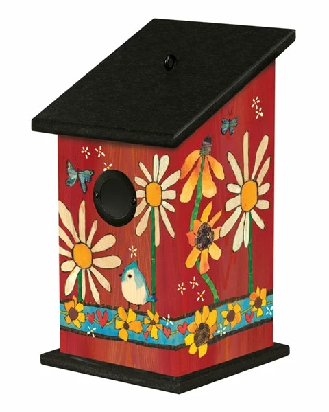 Studio M Unique Birdhouses Daisies And Sunflowers Vinyl Birdhouse