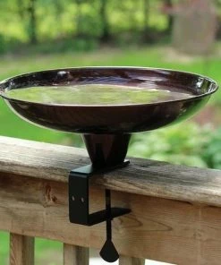 Pine Bush Home & Garden Hi-Rise Deck Mount Bird Bath