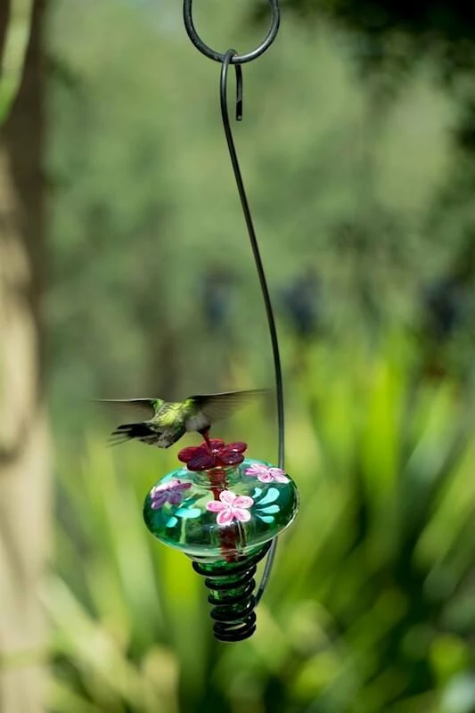 Parasol Hand Painted Glass Hummingbird Feeder Hummingbird Feeders