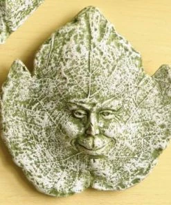 Ancient Graffiti Ceramic Leaf Spirits Plaque