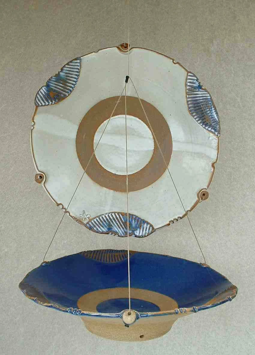 Anthony Stoneware Pottery Hanging Bird Bath 12" Hanging Bird Baths