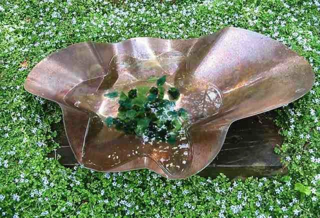 The Birdhouse Chick Deck & Ground Bird Baths Free-Form Copper Bird Bath/Planter