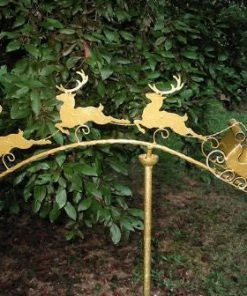 Red Carpet Studios Holiday Reindeer And Sleigh Garden Stake
