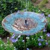The Birdhouse Chick Staked & Pedestal Bird Baths Brass Leaves Solar Bubbler Bird Bath