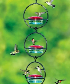 Couronne Triple Orb Glass Hummingbird Feeder